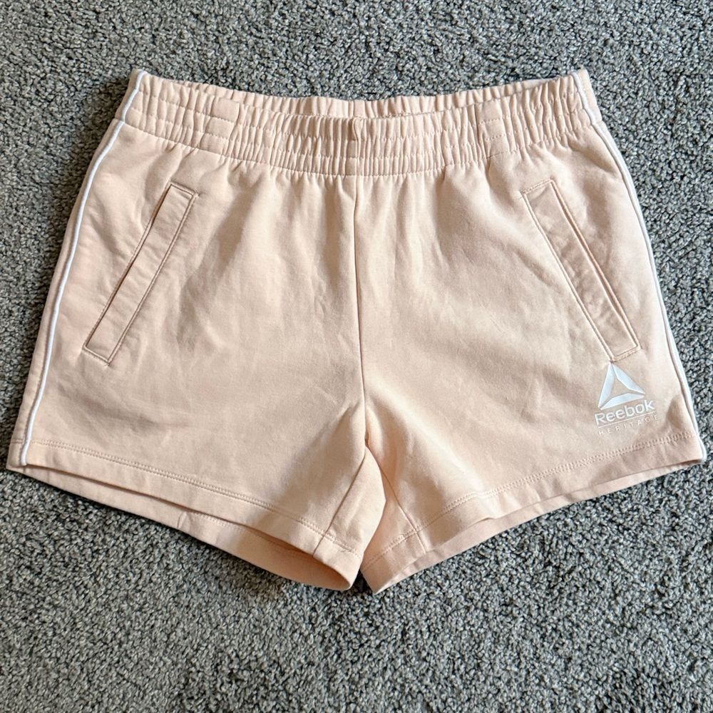 Reebok Women's Light Cream/Peach Athletic Shorts